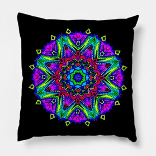 Bright Neon Mandala Pillow