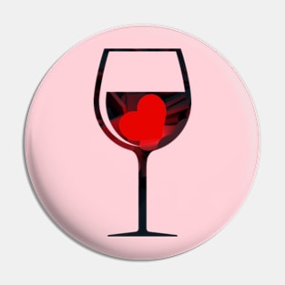 Gorgeous Wine Glass Heart Pin