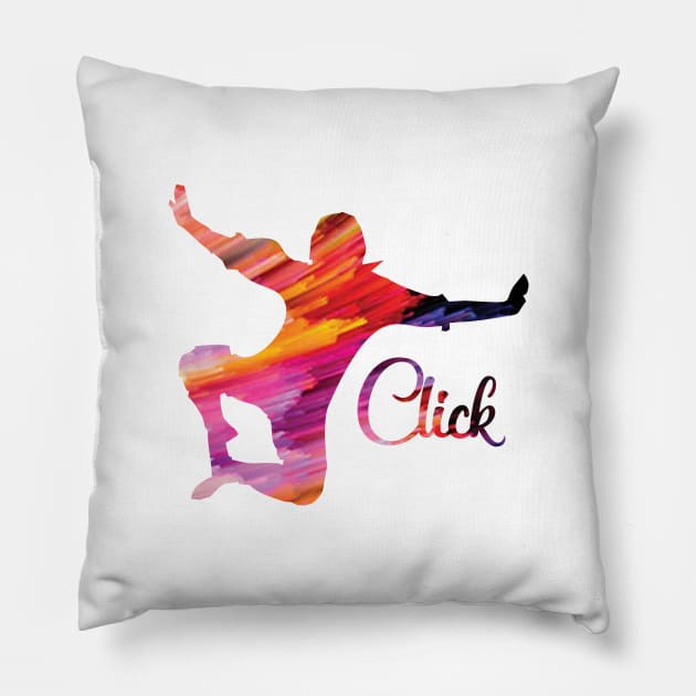 Heel click design colored Pillow by cusptees