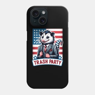 Opossum Meme, Trash Party, Possum Politics USA Flag Phone Case