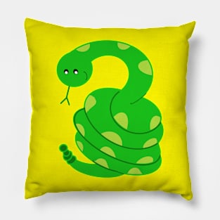 Big and Bold Green Snake Pillow