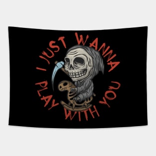 Creepy Halloween skeleton Tapestry