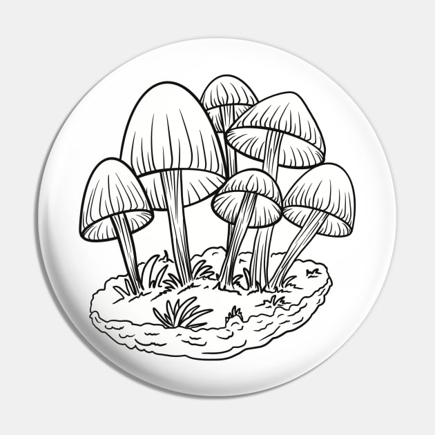 Mushroom drawing Pin by Xatutik-Art