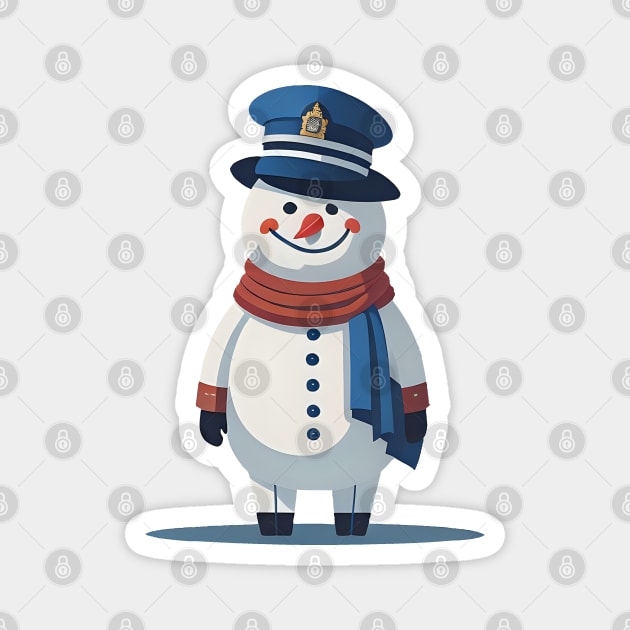 Police snowman Magnet by Virshan