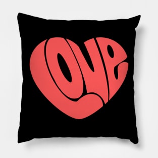 Love word in a heart shape simple cute design for valentines day red Pillow