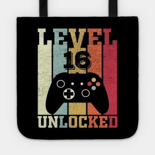 Level 16 Unlocked Funny Video Gamer 16th Birthday Gift Tote