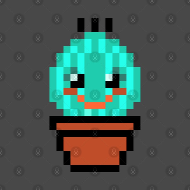 Happy Pixel Art Cactus by Contentarama