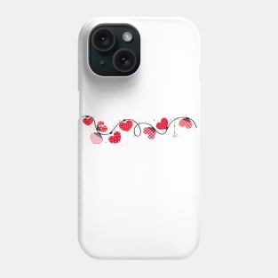 Hearts Valentine's Day doodle hearts border design Phone Case