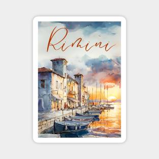 Rimini Italy Watercolor Art – Adriatic Coast Travel Print Magnet
