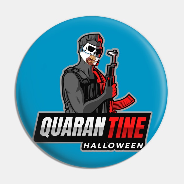 Quarantine Halloween (masked skull face with machine gun) Pin by PersianFMts
