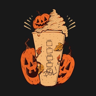 Halloween Cute Pumpkin Latte Coffee Pumpkin Spice Fall Women T-Shirt