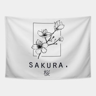 "Sakura" Cherry Blossom Japanese Minimalist/Simple Design Tapestry