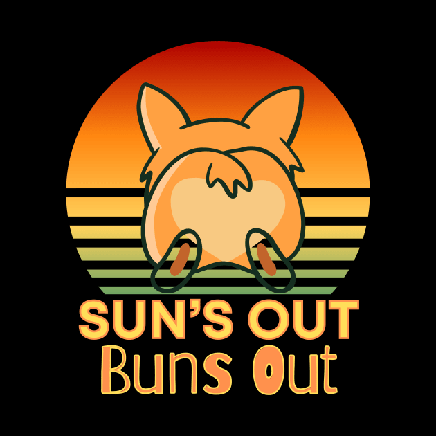 Suns out Buns Out Corgi Sunset by WearablePSA