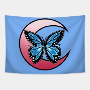 Moonlight Blue Butterfly Tapestry