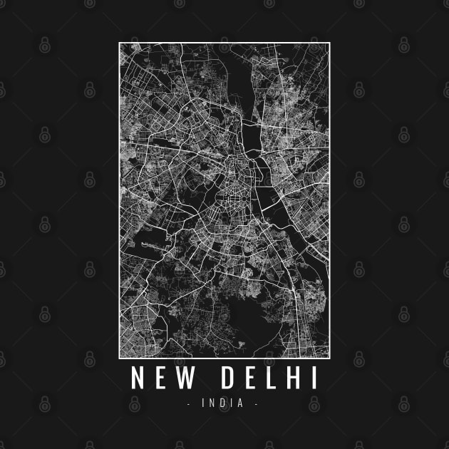 New Delhi India Minimalist Map by Mapagram