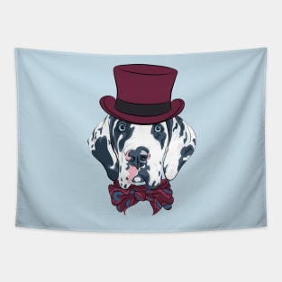 Harlequin Great Dane Puppy in hat Tapestry