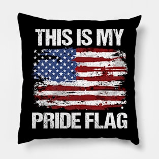 This Is My Pride Flag Vintage American 4th of July Patriotic Pillow