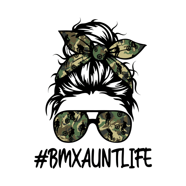 BMX Aunt Life Women Mothers Day Messy Bun by apesarreunited122