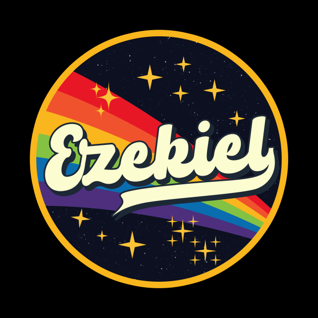 Ezekiel // Rainbow In Space Vintage Style by LMW Art