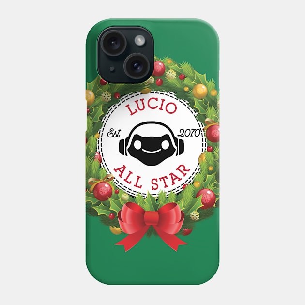 Christmas All Star Overwatch Lucio Wreath Phone Case by Rebus28