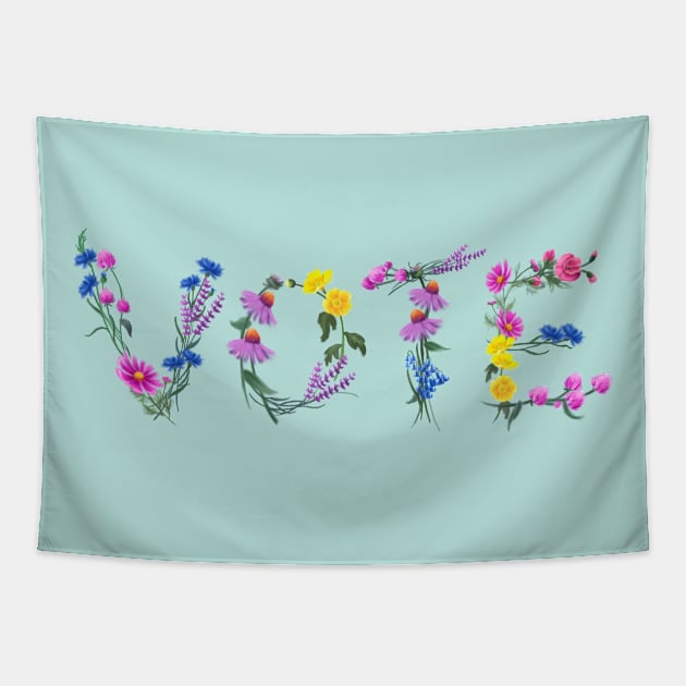 Vote (Wildflowers) Tapestry by Star Sandwich