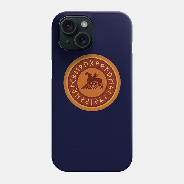 Viking Runes and Horse Rider Phone Case by RageRabbit