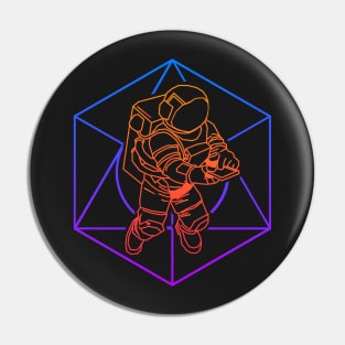 Psychedelic Rave Sacred Geometry Astronaut Pin