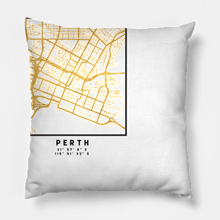 PERTH AUSTRALIA CITY STREET MAP ART Pillow