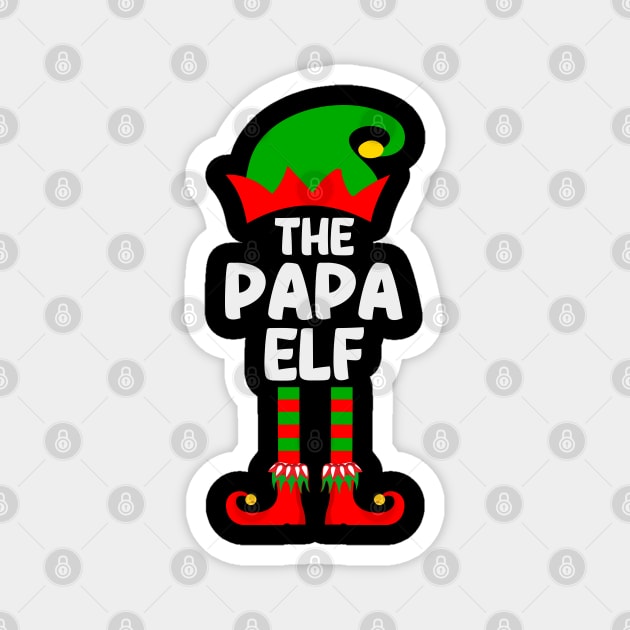 Papa Elf Matching Family Group Christmas Party Pajama Magnet by DragonTees