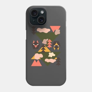 Geometric Wolf Pattern (Grey) Phone Case