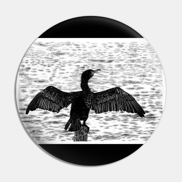 Great cormorant Pin by lorendowding