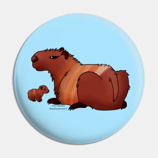 Carnelian Capybara Pin