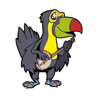 Comic toucan playing banjo T-Shirt