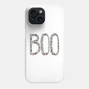 Halloween Boo Line Art - Teal & Orange Phone Case