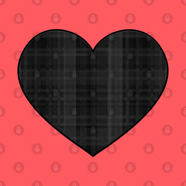 Black Plaid Heart by RoserinArt