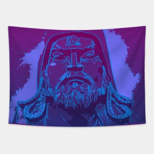 Vaporwave Genghis Khan 4218 Ulaanbaatar Tapestry