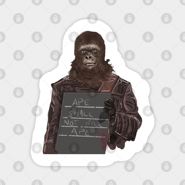 Battle For the Planet of the Apes: Ape Shall Not Kill Ape Magnet by 51Deesigns