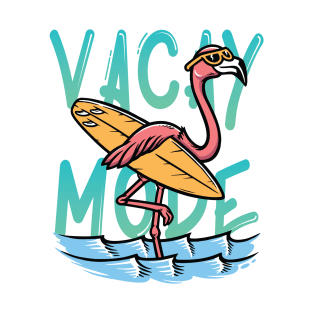 Vacay Mode Flamingo Surfer T-Shirt