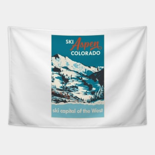 Ski Aspen Vintage Poster Tapestry