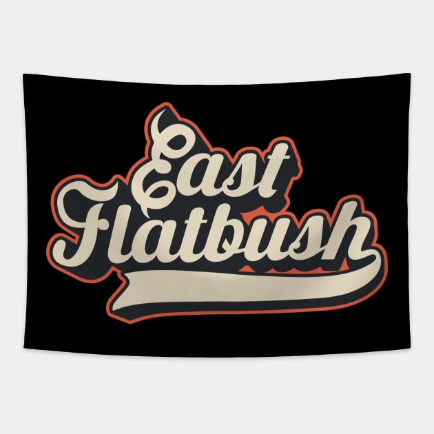 New York Brooklyn - East Flatbush Brooklyn Schriftzug - East Flatbush Logo Tapestry by Boogosh