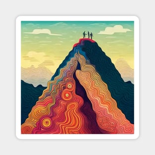 Highest Peak - Colorful Mountain Climbing Art Magnet