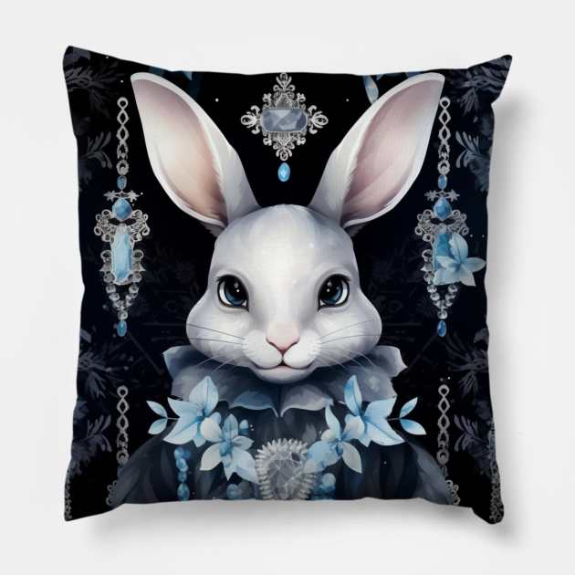 White rabbit Pillow by Enchanted Reverie