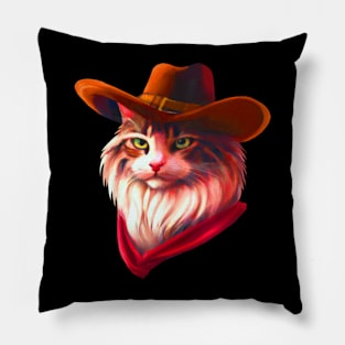 kitten wear like a cowboy Pillow