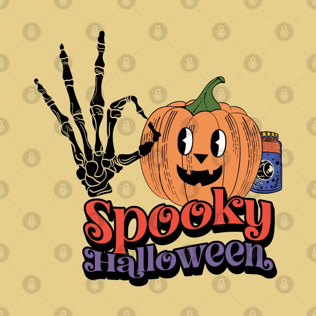 Groovy Style Spooky Retro Halloween Design by Cool Abstract Design