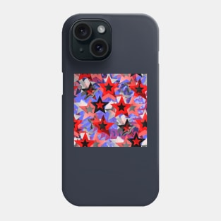 Festive red and blue stars Phone Case