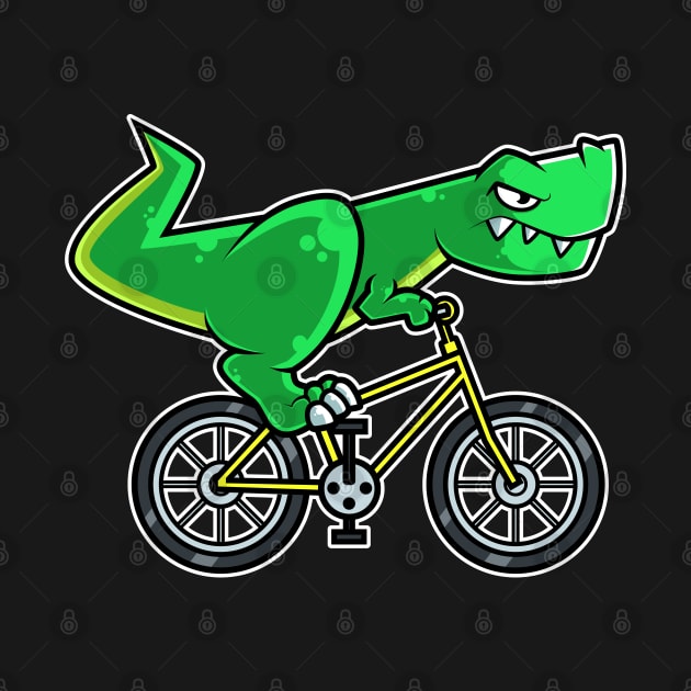 Tyrannosaurus Bicycle Cyclist Dinosaur Cycling design by theodoros20