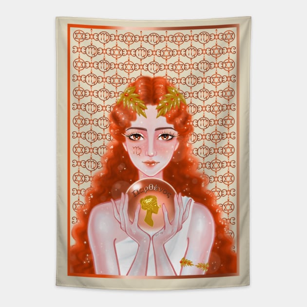 Virgo Carnelian Tapestry by amadeuxway