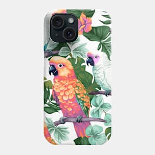 Flowers and Tropical Parrots of the Caribbean Phone Case