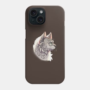 Silver Ticked British Longhair Side Portrait Phone Case