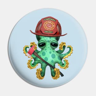 Cute Baby Octopus Firefighter Pin